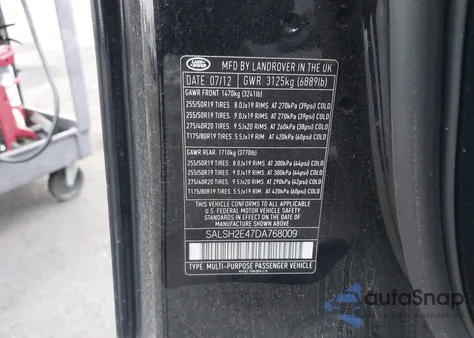 2013 Land Rover Range Rover Sport Supercharged z USA, uszkodzony, nr VIN SALSH2E47DA768009